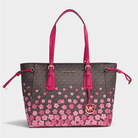 michael kors yellow tote with flowers|michael kors hot pink.